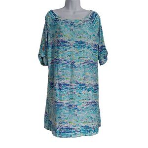 Lilly Pulitzer High Tide Toile Beach Resort Dress Cruise Beachy Vacation L